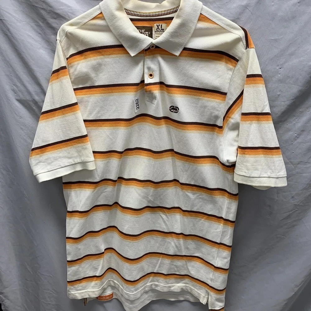 Echo Rhino Unltd Polo Adult Extra Large White Short Sleeve Logo Men's